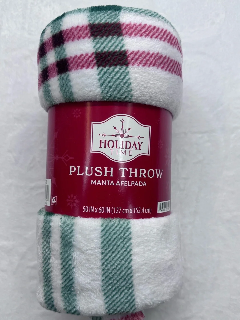 Holiday Time Christmas Plaid Plush Throw Blanket 50x60 Soft Cozy New